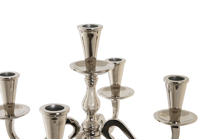 DKD Home Decor Candelabro de Aluminio y Acrílico Cromado Camila
