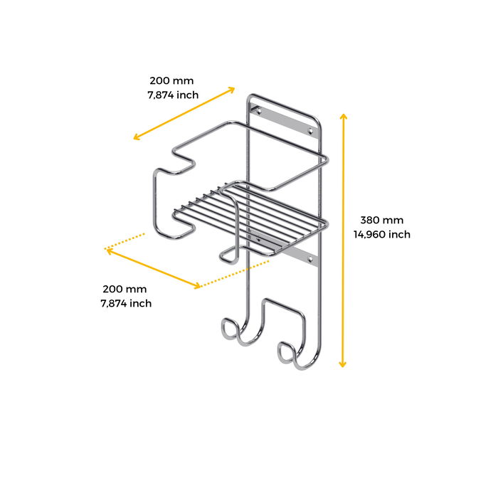 Emuca Soporte para tabla de planchar, accesorios de planchado y plancha, Acero, Cromado Emuca Soporte para tabla de planchar, accesorios de planchado y plancha, Acero, Cromado