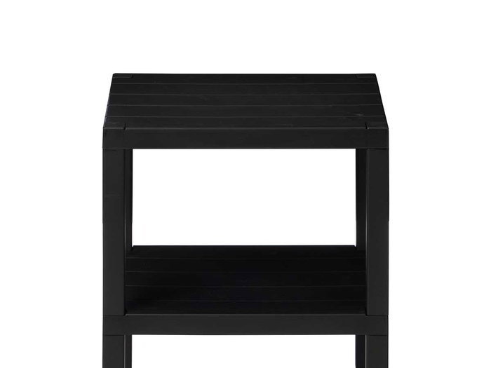 Giftdecor Estantería Plástico Negro 2 Baldas 38x46x32.5 cm (Set de 8)