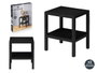 Giftdecor Estantería Plástico Negro 2 Baldas 38x46x32.5 cm (Set de 8)