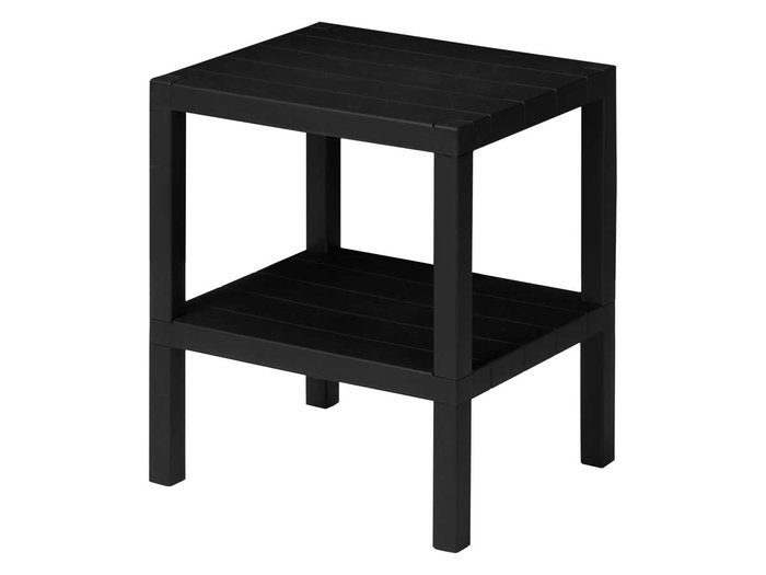 Giftdecor Estantería Plástico Negro 2 Baldas 38x46x32.5 cm (Set de 8)