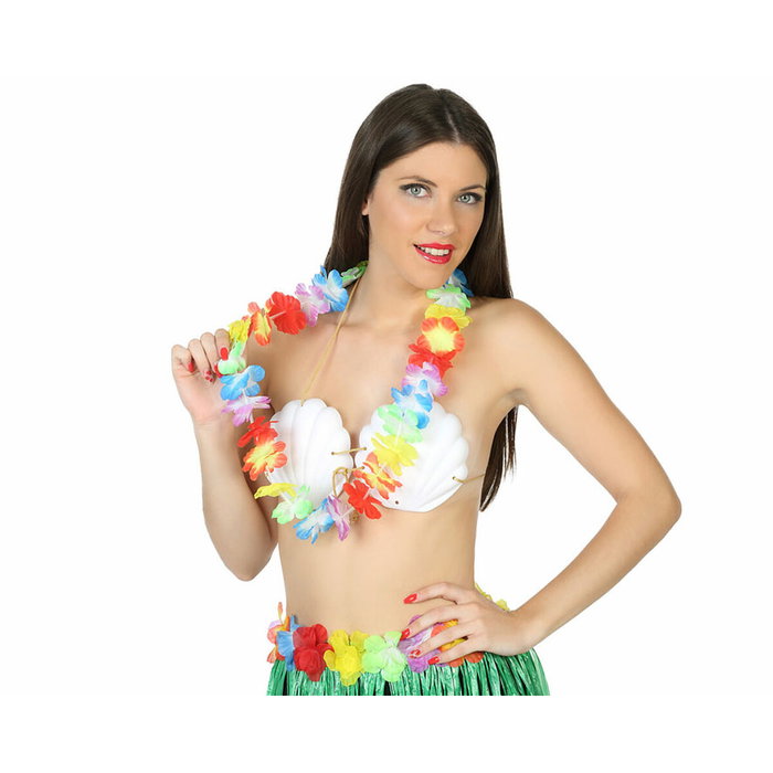 Collar Hawaiano Flores Tropicales Multicolor para Fiestas Veraniegas y Disfraces