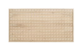 GINER Y COLOMER Cabecero de Madera de Mango 165 cm con Diseño Geométrico en Relieve de Píramides Truncadas, Acabado Natural Moderno para Dormitorio