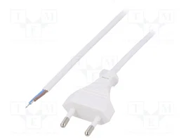ESPE Cable de alimentación H03VVH2-F 2x0,5mm2 Blanco 1,6m