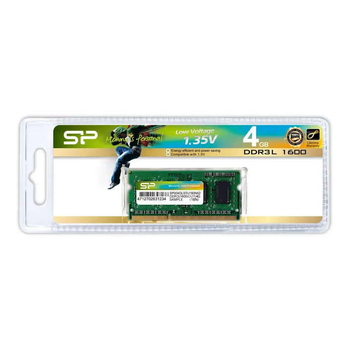 Silicon Power Módulo Memoria SP004GLSTU160N02 DDR3L 4GB 1600MHz CL11 1.35V SO-DIMM para Portátil