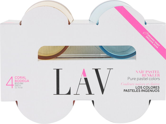 LAV Set de 4 Vasos Pinta Colores 340cc Bodega