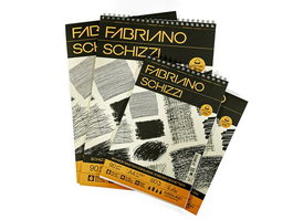 FABRIANO Bloc de dibujo Esbozo con espiral, papel Schizzi liso A4 90g 80h