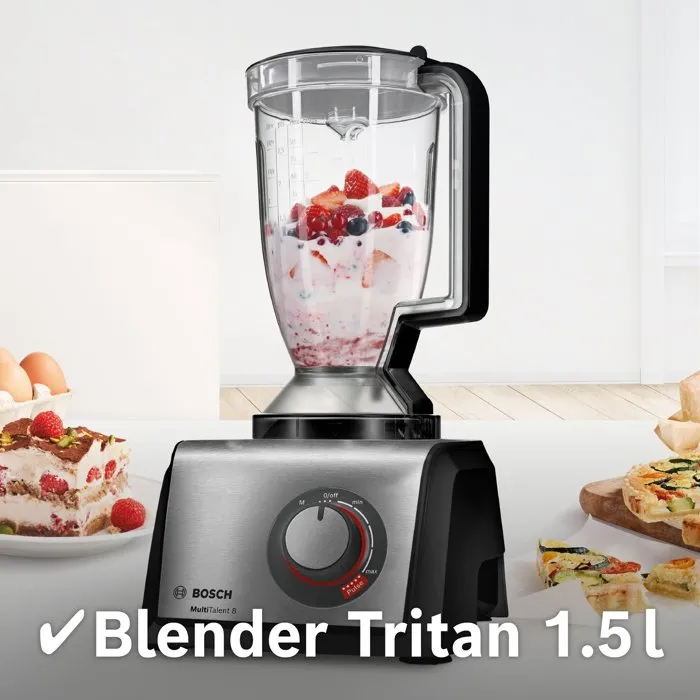 Bosch B1EMC812S8 Procesador de alimentos multifuncional 1250 W 3,9 L Blanco / Acero inoxidable
