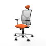 PIQUERAS Y CRESPO Silla de oficina Motilla Naranja y Blanco