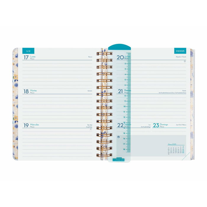 Finocam Agenda Docente Magistral Flowers 2024-2025 Semana Vista Horizontal 4º 155x212 mm