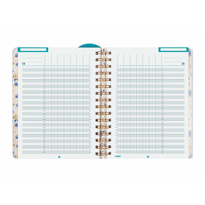 Finocam Agenda Docente Magistral Flowers 2024-2025 Semana Vista Horizontal 4º 155x212 mm