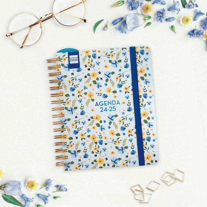 Finocam Agenda Docente Magistral Flowers 2024-2025 Semana Vista Horizontal 4º 155x212 mm