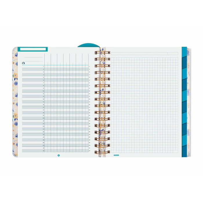 Finocam Agenda Docente Magistral Flowers 2024-2025 Semana Vista Horizontal 4º 155x212 mm
