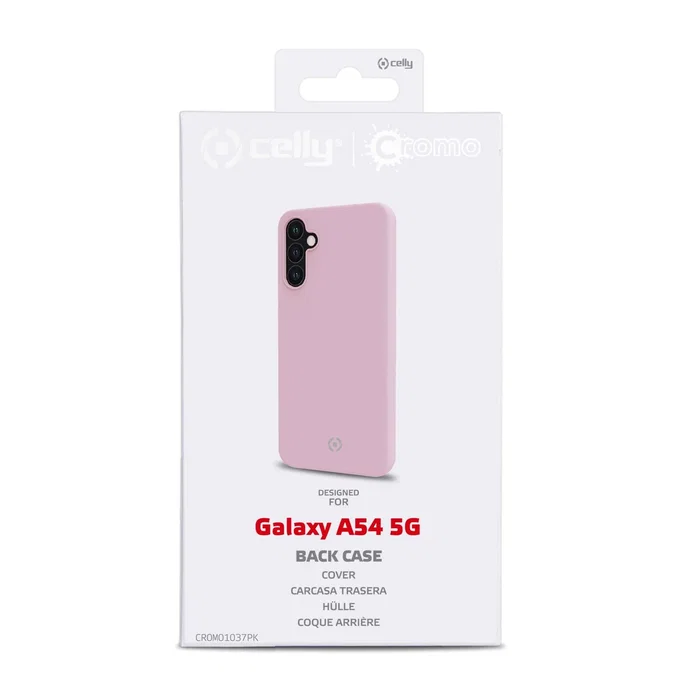 Celly Funda CROMO1037PK para Samsung Galaxy A54 5G (6.4") Rosa - TPU y Microfibra, Resistente a Golpes y Rayones