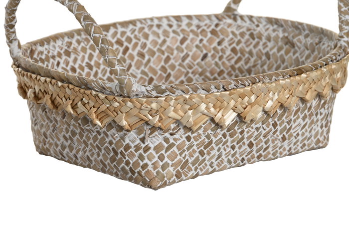 DKD Home Decor Set de 4 Cestas de Fibra Decape Natural