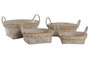 DKD Home Decor Set de 4 Cestas de Fibra Decape Natural