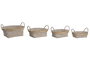 DKD Home Decor Set de 4 Cestas de Fibra Decape Natural