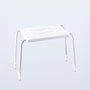 Basics Taburete de Baño Blanco, Asiento de PVC, Patas de Aluminio Gris, Dimensiones 50 x 24 cm