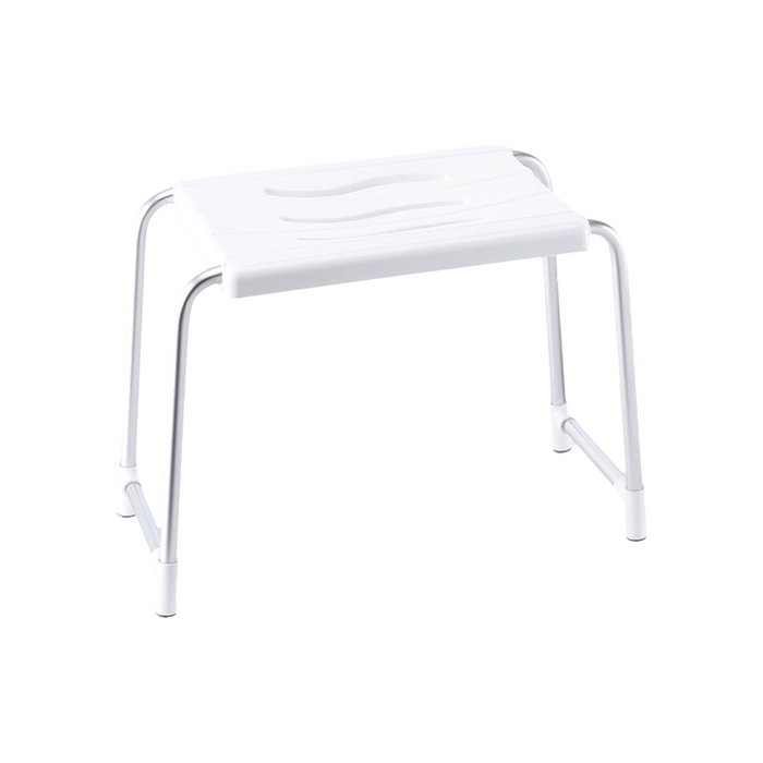 Basics Taburete de baño blanco 50 x 24 cm