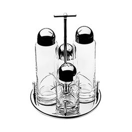 Mepra Minima Vinagrera para Aceite y Vinagre, Juego de 4 Piezas, Colección Minima - Orfebrería