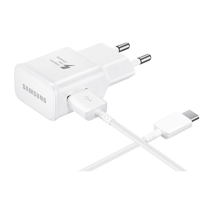 Samsung EP-TA20 Cargador Rápido 15W Adaptador Interiores con Cable USB-C 1.5m Blanco (Bulk)