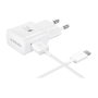 Samsung EP-TA20 Cargador Rápido 15W Adaptador Interiores con Cable USB-C 1.5m Blanco (Bulk)