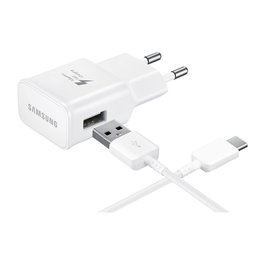 Samsung EP-TA20 Cargador Rápido 15W Adaptador Interiores con Cable USB-C 1.5m Blanco (Bulk)