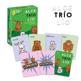 Ludilo Juego Alce, Trio, Lío - Juego de Cartas Familiar para Formar Tríos de Animales, 93 Cartas, en Español