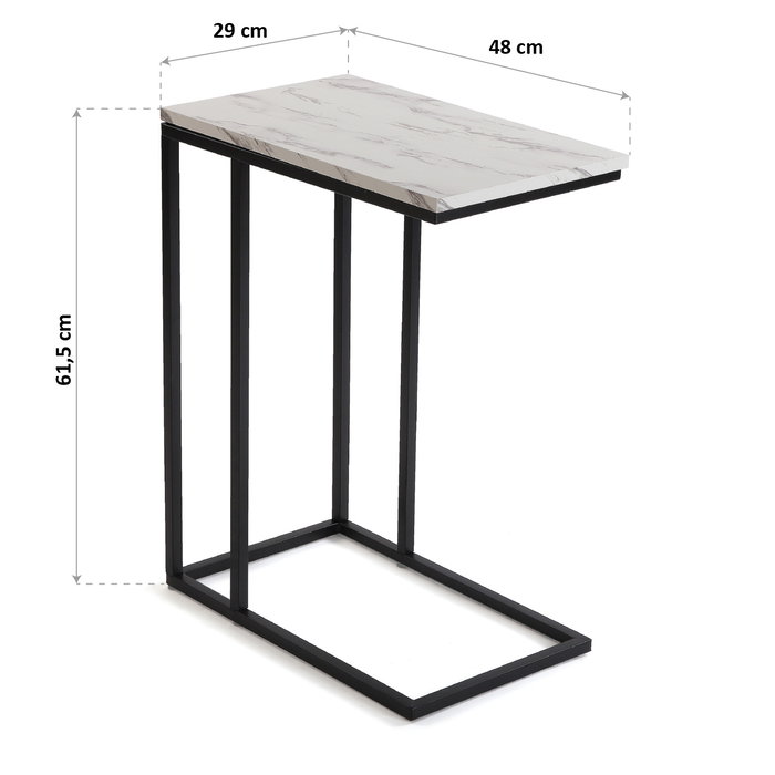 Mesa auxiliar Versa Blanco 29 x 61,5 x 48 cm