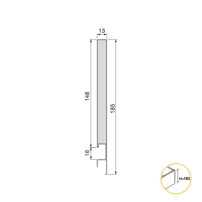 Emuca Kit Cajón Exterior Concept Gris Antracita 185mm x 400mm Emuca Kit Cajón Exterior Concept Gris Antracita 185mm x 400mm