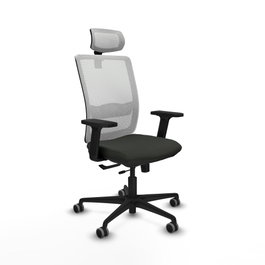 PIQUERAS Y CRESPO Silla de oficina Haches con mecanismo Sincro/Traslack, Negro/Blanco