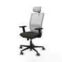 PIQUERAS Y CRESPO Silla de oficina Haches con mecanismo Sincro/Traslack, Negro/Blanco