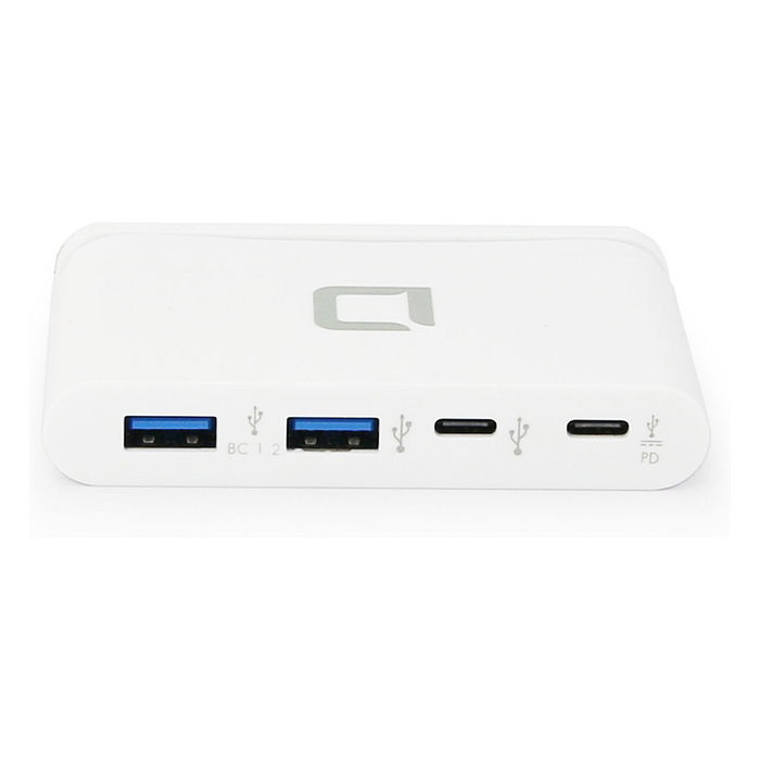 Dicota D31731 Hub Portátil USB-C 4-in-1 con 2 Puertos USB-A y Carga Rápida PD 100W, Blanco