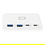 Dicota D31731 Hub Portátil USB-C 4-in-1 con 2 Puertos USB-A y Carga Rápida PD 100W, Blanco