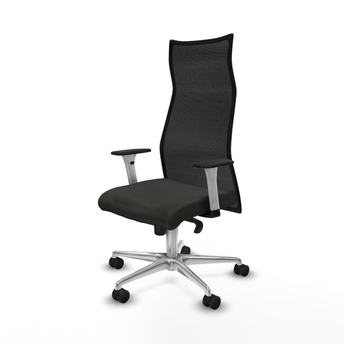 PIQUERAS Y CRESPO Sillón Albacete con mecanismo Sincro, Tela Negra y Base Aluminio PIQUERAS Y CRESPO Sillón Albacete con mecanismo Sincro, Tela Negra y Base Aluminio