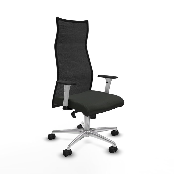 PIQUERAS Y CRESPO Sillón Albacete con mecanismo Sincro, Tela Negra y Base Aluminio PIQUERAS Y CRESPO Sillón Albacete con mecanismo Sincro, Tela Negra y Base Aluminio