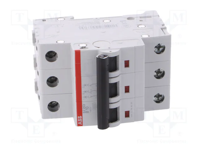 ABB Interruptor magnetotérmico SZ200 3 polos 10A B ABB Interruptor magnetotérmico SZ200 3 polos 10A B