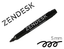 Zendesk Rotulador Marcador Permanente Negro Punta Redonda 5mm