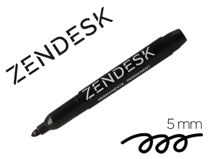 Zendesk Rotulador Marcador Permanente Negro Punta Redonda 5mm