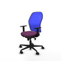 PIQUERAS Y CRESPO Silla de oficina Jorquera, mecanismo Sincro, Morado/Azul