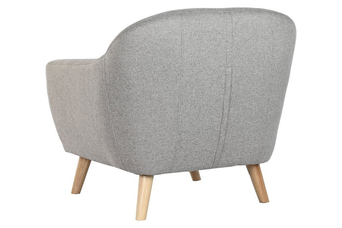 DKD Home Decor Sillón de Poliéster y Rubberwood en color Topo DKD Home Decor Sillón de Poliéster y Rubberwood en color Topo