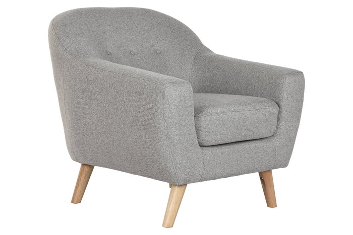 DKD Home Decor Sillón de Poliéster y Rubberwood en color Topo DKD Home Decor Sillón de Poliéster y Rubberwood en color Topo
