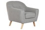 DKD Home Decor Sillón de Poliéster y Rubberwood en color Topo