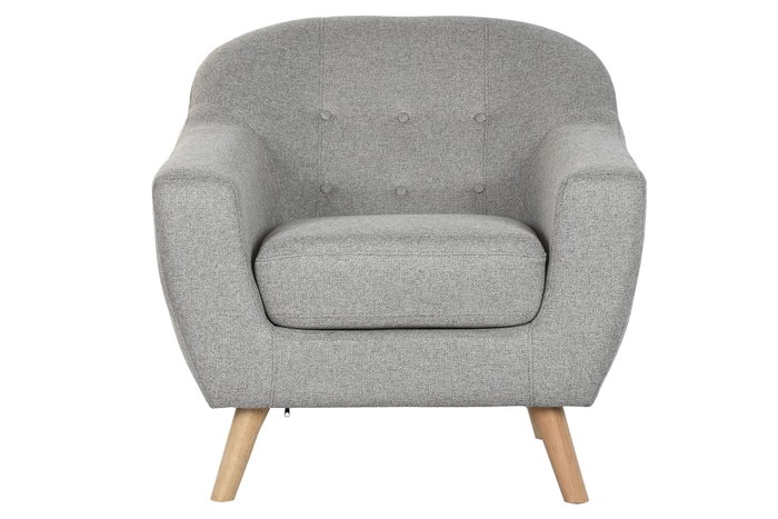 DKD Home Decor Sillón de Poliéster y Rubberwood en color Topo DKD Home Decor Sillón de Poliéster y Rubberwood en color Topo