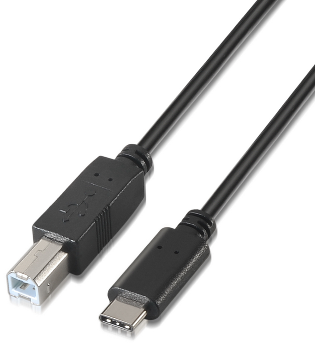 Aisens Cable USB 2.0 Impresora USB-C a USB-B, 2m, Negro
