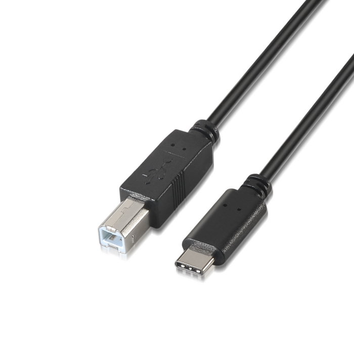 Aisens Cable USB 2.0 Impresora USB-C a USB-B, 2m, Negro