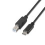 Aisens Cable USB 2.0 Impresora USB-C a USB-B, 2m, Negro
