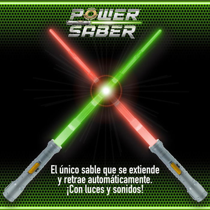 Power Saber - Sable Luminoso Escala 1:1 Color Verde con Proyección y Retracción Automática, Efectos de Sonido por Movimiento y Empuñadura con Luz Power Saber - Sable Luminoso Escala 1:1 Color Verde con Proyección y Retracción Automática, Efectos de Sonido por Movimiento y Empuñadura con Luz