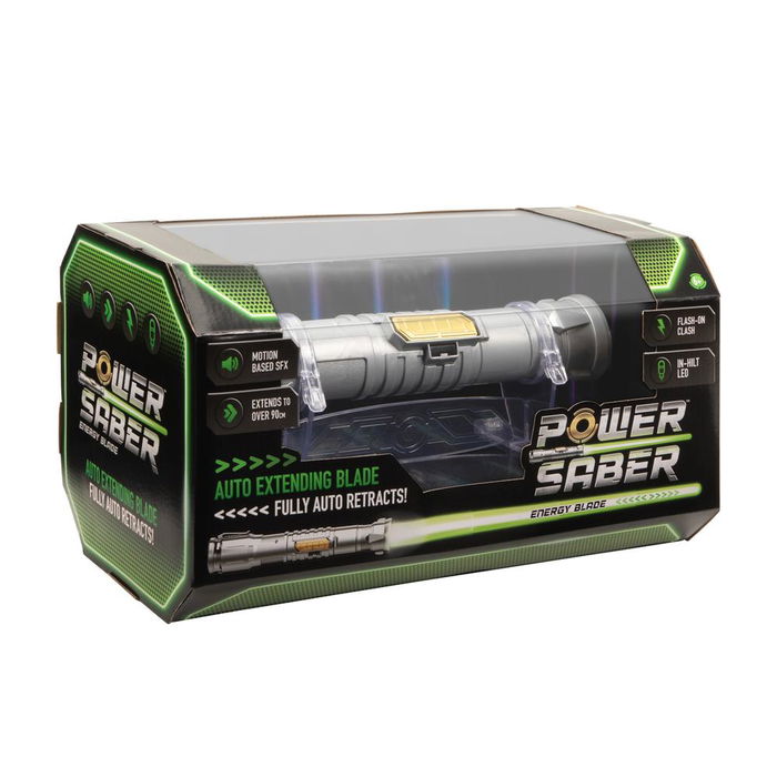 Power Saber - Sable Luminoso Escala 1:1 Color Verde con Proyección y Retracción Automática, Efectos de Sonido por Movimiento y Empuñadura con Luz Power Saber - Sable Luminoso Escala 1:1 Color Verde con Proyección y Retracción Automática, Efectos de Sonido por Movimiento y Empuñadura con Luz