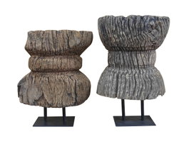 DKD Home Decor Escultura de Madera y Hierro Pieza Única